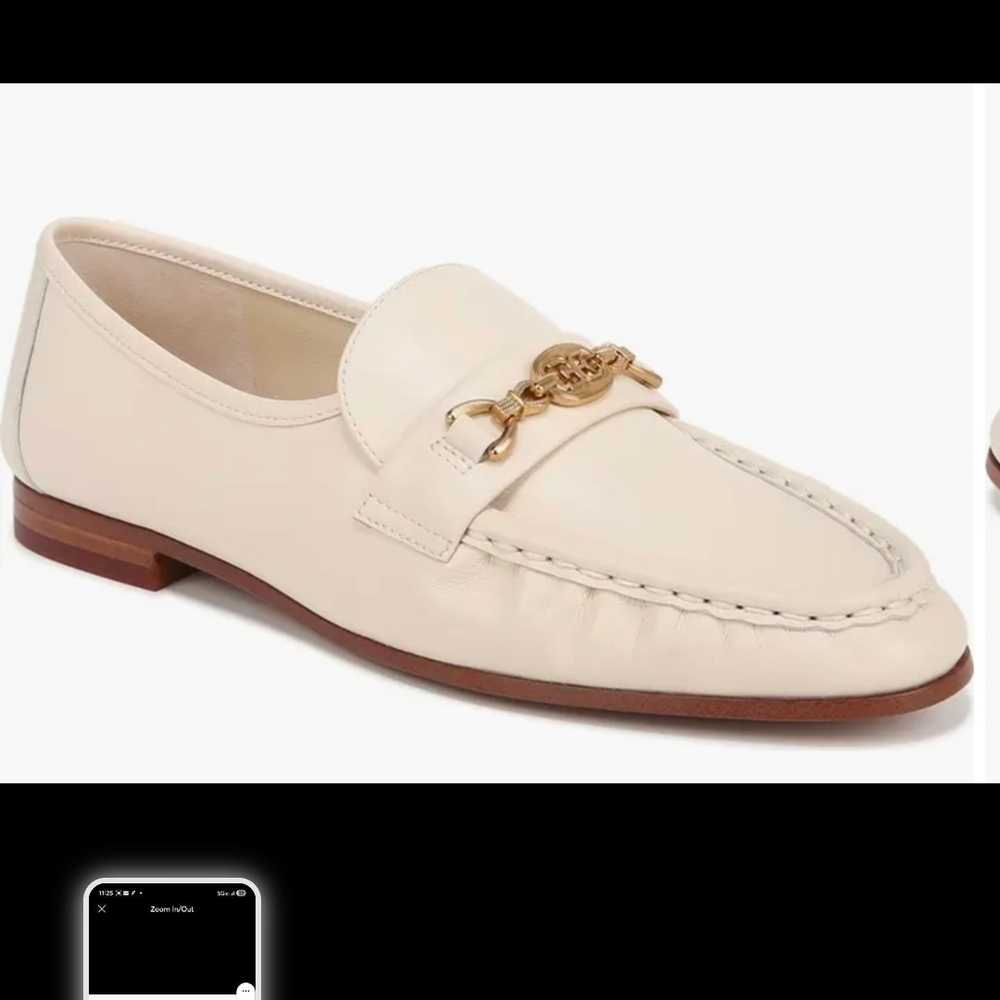 Sam Edelman Women's Cream Loafers Gold Hardware Size 11 - Picture 13 of 14